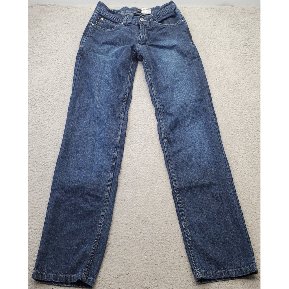 Sliders Motorbike Jeans Mens 30/34 Blue Denim Double Stitch Low Rise White Tab‎